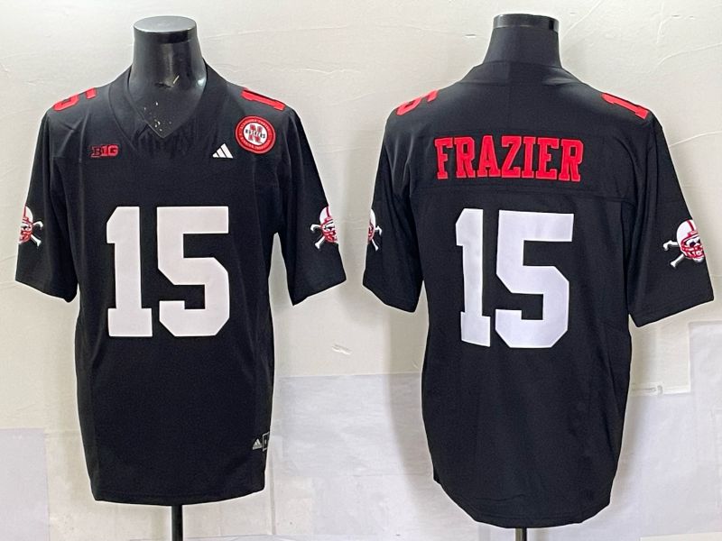 Men Nebraska Cornhuskers #15 Frazier black 2025 Vapor Limited NCAA Jersey 011